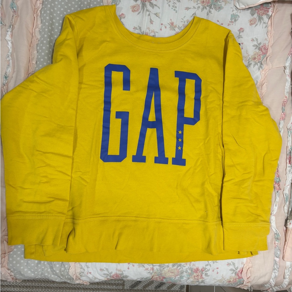 GAP Yellow and Blue Logo Sweatshirt